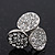 Silver Plated Crystal 'Trinity Circles' Stud Earrings - 1.5cm - view 2