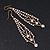 Gold Plated Diamante Chandelier Earrings - 9cm Length - view 2