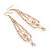 Gold Plated Diamante Chandelier Earrings - 9cm Length - view 7