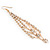 Gold Plated Diamante Chandelier Earrings - 9cm Length - view 8