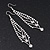 Silver Plated Diamante Chandelier Earrings - 9cm Length - view 2