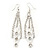 Silver Plated Diamante Chandelier Earrings - 9cm Length - view 7