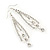 Silver Plated Diamante Chandelier Earrings - 9cm Length - view 3
