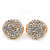 Gold Plated Crystal Dome Stud Earrings - 1.8cm Diameter