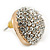 Gold Plated Crystal Dome Stud Earrings - 1.8cm Diameter - view 4