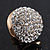 Gold Plated Crystal Dome Stud Earrings - 1.8cm Diameter - view 3