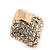 Gold Plated Swarovski Crystal 'Cuadrado' Stud Earrings - 1.3cm - view 6