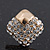 Gold Plated Swarovski Crystal 'Cuadrado' Stud Earrings - 1.3cm - view 2