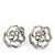 Silver Plated Crystal 'Bella Rosa' Rose Stud Earrings - 1.5cm - view 3