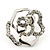 Silver Plated Crystal 'Bella Rosa' Rose Stud Earrings - 1.5cm - view 5