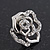 Silver Plated Crystal 'Bella Rosa' Rose Stud Earrings - 1.5cm - view 6
