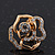 Gold Plated Swarovski Crystal 'Bella Rosa' Rose Stud Earrings - 1.5cm - view 2