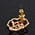 Gold Plated Swarovski Crystal 'Bella Rosa' Rose Stud Earrings - 1.5cm - view 4