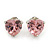 Classic Pink CZ 'Heart' Stud Earrings In Rhodium Plating - 11mm Diameter