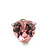 Classic Pink CZ 'Heart' Stud Earrings In Rhodium Plating - 11mm Diameter - view 8