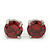 Ruby Red Coloured CZ Round Cut Stud Earrings In Rhodium Plating - 10mm Diameter