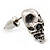 Small Burn Silver 'Skull With Lighting' Stud Earrings - 14mm Length - view 4