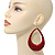 Woven Teardrop Statement Hoop Earrings (Red) - 10.5cm Length - view 3