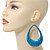 Woven Teardrop Statement Hoop Earrings (Azure Blue) - 10.5cm Length - view 5
