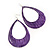 Woven Teardrop Statement Hoop Earrings (Purple) - 10.5cm Length - view 3