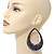 Woven Teardrop Statement Hoop Earrings (Dark Grey) - 10.5cm Length - view 2