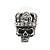 Small Diamante 'Skull In The Crown' Stud Earrings In Burn Silver Finish - 17mm Length - view 6
