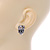 Small Diamante 'Skull In The Crown' Stud Earrings In Burn Silver Finish - 17mm Length - view 4