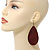 Long Dark Red Enamel Teardrop Earrings In Bronze Metal - 9.5cm Length - view 3