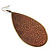 Long Brown Enamel Teardrop Earrings In Bronze Metal - 9.5cm Length - view 4