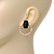 Gold Plated Diamante Circle Stud Earrings - 2.5cm Diameter - view 2