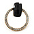 Gold Plated Diamante Circle Stud Earrings - 2.5cm Diameter - view 3