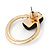 Gold Plated Diamante Circle Stud Earrings - 2.5cm Diameter - view 4
