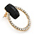 Gold Plated Diamante Circle Stud Earrings - 2.5cm Diameter - view 6