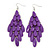 'Through The Grape Vine' Chandelier Drop Earrings (Purple) - 11cm Length