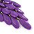 'Through The Grape Vine' Chandelier Drop Earrings (Purple) - 11cm Length - view 4