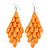 'Through The Grape Vine' Chandelier Drop Earrings (Orange) - 11cm Length - view 2