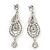 Rhodium Plated Crystal 'Let Me Count the Ways' Chandelier Earrings - 8.5cm Lenth - view 2
