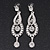Rhodium Plated Crystal 'Let Me Count the Ways' Chandelier Earrings - 8.5cm Lenth
