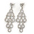Rhodium Plated Clear Crystal 'Lacey' Chandelier Earrings - 8mm Length - view 3