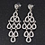 Rhodium Plated Clear Crystal 'Lacey' Chandelier Earrings - 8mm Length - view 2