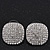 Square Pave-Set Crystal Stud Earrings In Rhodium Plating - 2cm Length - view 5