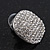 Square Pave-Set Crystal Stud Earrings In Rhodium Plating - 2cm Length - view 3