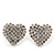 Romantic Pave-Set Diamante 'Heart' Stud Earrings In Silver Plating - 2cm Length