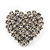 Romantic Pave-Set Diamante 'Heart' Stud Earrings In Silver Plating - 2cm Length - view 5