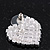 Romantic Pave-Set Diamante 'Heart' Stud Earrings In Silver Plating - 2cm Length - view 3