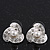 Bridal Crystal/Simulated Pearl Stud Earrings In Rhodium Plating - 18mm Diameter