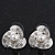 Bridal Crystal/Simulated Pearl Stud Earrings In Rhodium Plating - 18mm Diameter - view 6