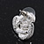 Bridal Crystal/Simulated Pearl Stud Earrings In Rhodium Plating - 18mm Diameter - view 4