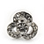 Small Diamante Teen Stud Earrings In Rhodium Plating - 13mm Diameter - view 3