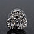 Small Diamante Teen Stud Earrings In Rhodium Plating - 13mm Diameter - view 6